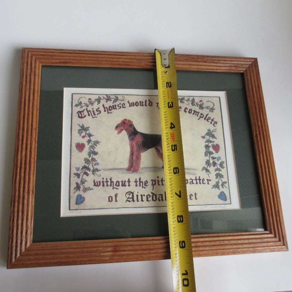 Vintage Airedale Dog Owner Framed Print Wall Art - Picture 5 of 9